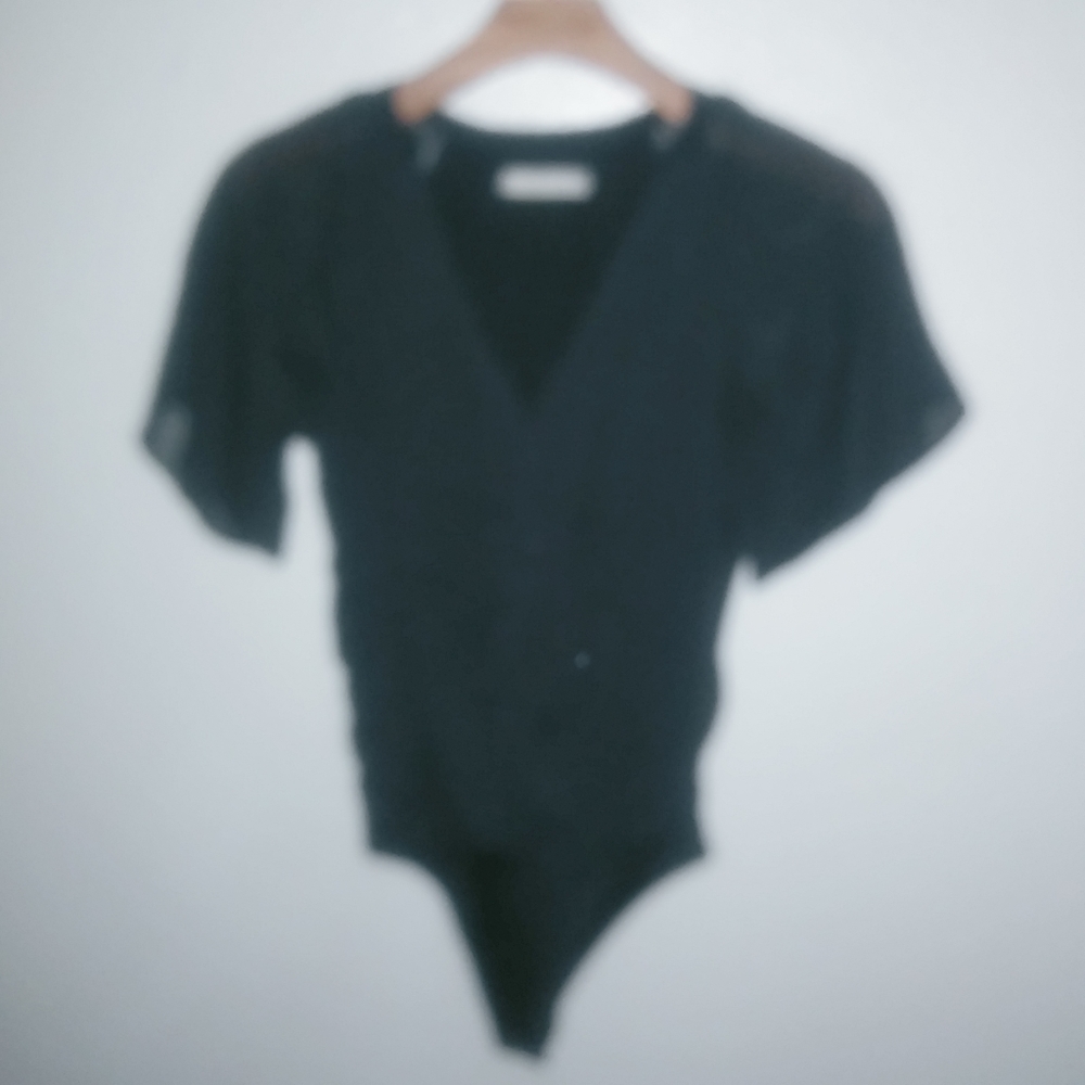 Abercrombie & Fitch XXS Whimseygoth Swiss Dotted Chenille Body Suit Black - Picture 4 of 10